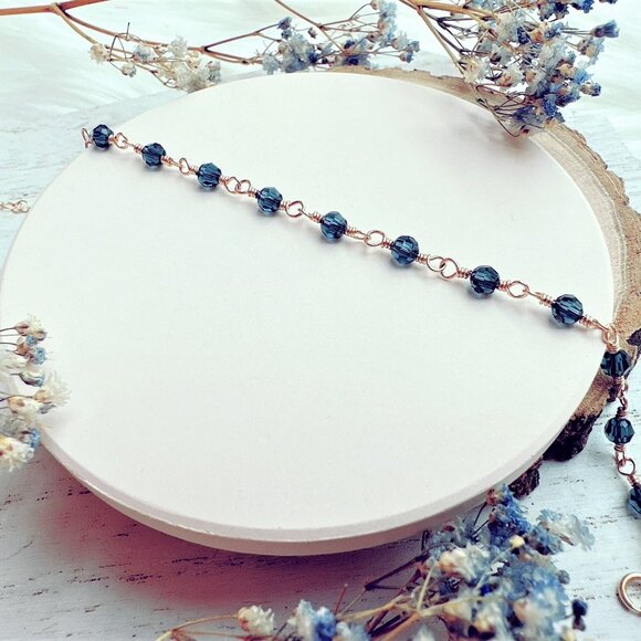 New Faceted Crystal Beads Bracelet | 14k Gold Filled | Handmade in BC - Picture 2 of 5